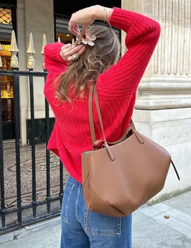 Image of Arssm Womens Cute Cardigan Sweater Long Sleeve Crewneck Button Down Cardigans Knit Top Fashion 2024 Knitwear(Red-M), Medium