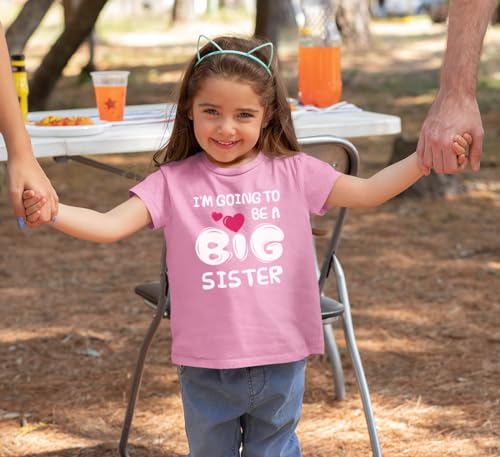 Big Sister Shirt I'm Going to Be A Big Sister New Announcement Toddler Shirts Girl Promoted Outfit Baby Girls Heart tee3