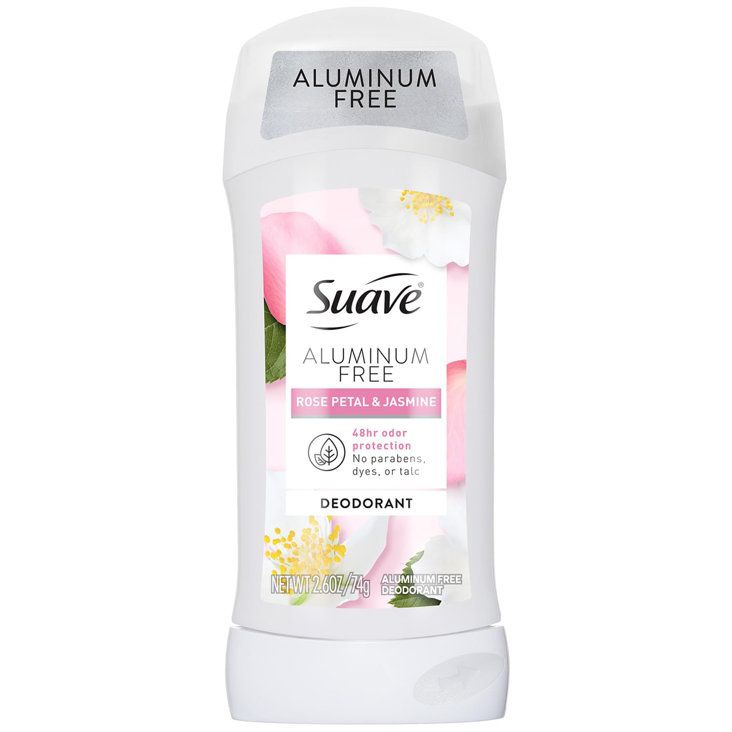 Suave Aluminum-Free Deodorant, Rose Petal & Jasmine, 2.6 Oz