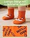 TUZELIYA Baby Socken 0-12 Monate Geschenk Junge Mädchen - ABS rutschfeste Socken Tiermotive mit lustigen Sprüchen - Babysocken Geschenk zur Geburt, Babyparty & als Schwangerschaftsgeschenk