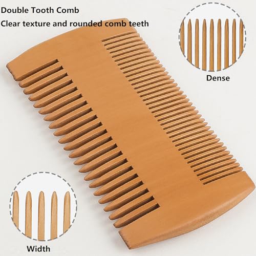 Bartkamm & Bartbürste Set,Bartbürste mit Wildschweinborsten,Bartkamm für Männer,Bart Bürste aus Holz und Bartkamm,Beard Comb,Beard Brush for Men,Bartpflegewerkzeug für Männer Reise Tägliche Bartpflege