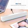 Speaker, Mini Speaker, USB Speaker PC Stereo Lightweight Wired LED Soundbar Speaker, Soundbar Soundbox, 3.5mm Audio Jack Compatible with PC Computer Tablet TV for Office Home Home Theater