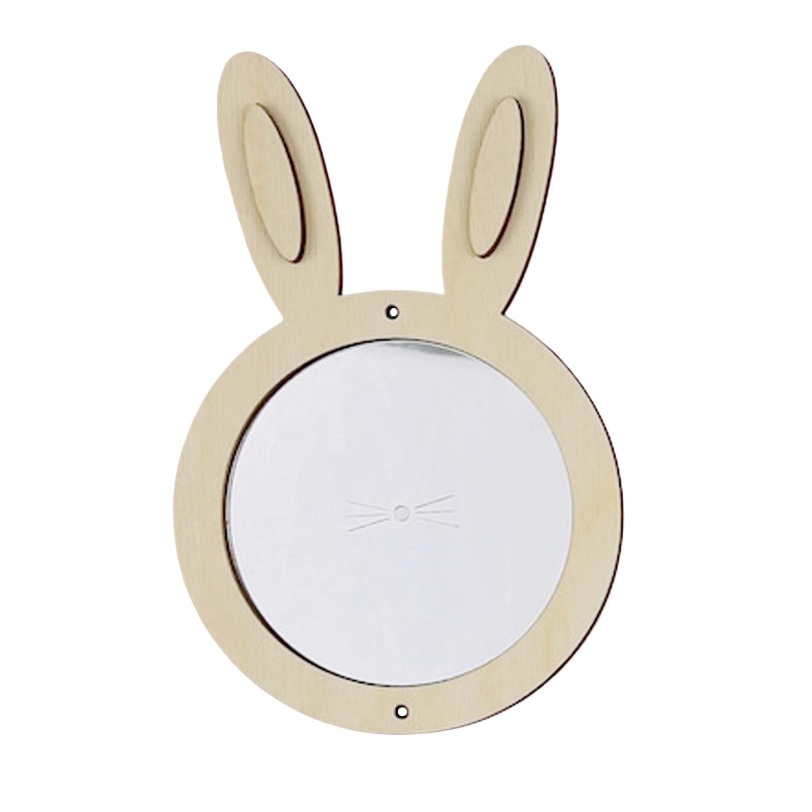 F Fityle Montessori Children's Busy Board Accessories, Wooden Sensory Board Parts DIY Practical Skills, Baby Educational Sensory Motor Skills Board, Educational Toy for Aeroplane Travel, Rabbit Mirror