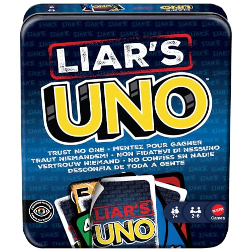 Mattel Games Liars UNO Card Game in Storage Tin Ages 7+ 2-6 Players