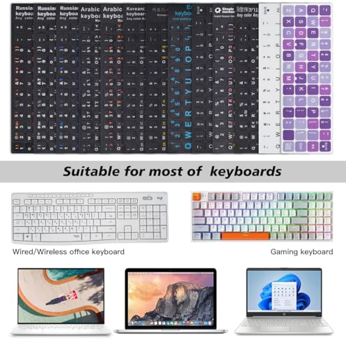 Stickers Universales para Teclado en Inglés 3 Piezas miniatura 5