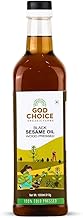 GOD CHOICE ORGANIC FARMS Organic Black Sesame Oil (1 Litre, Pet Bottle)|100% Wood Cold Pressed|Certified Organic|Made In Small Batches|Unrefined/ Single Filtered|Additive Free|Preservative Free