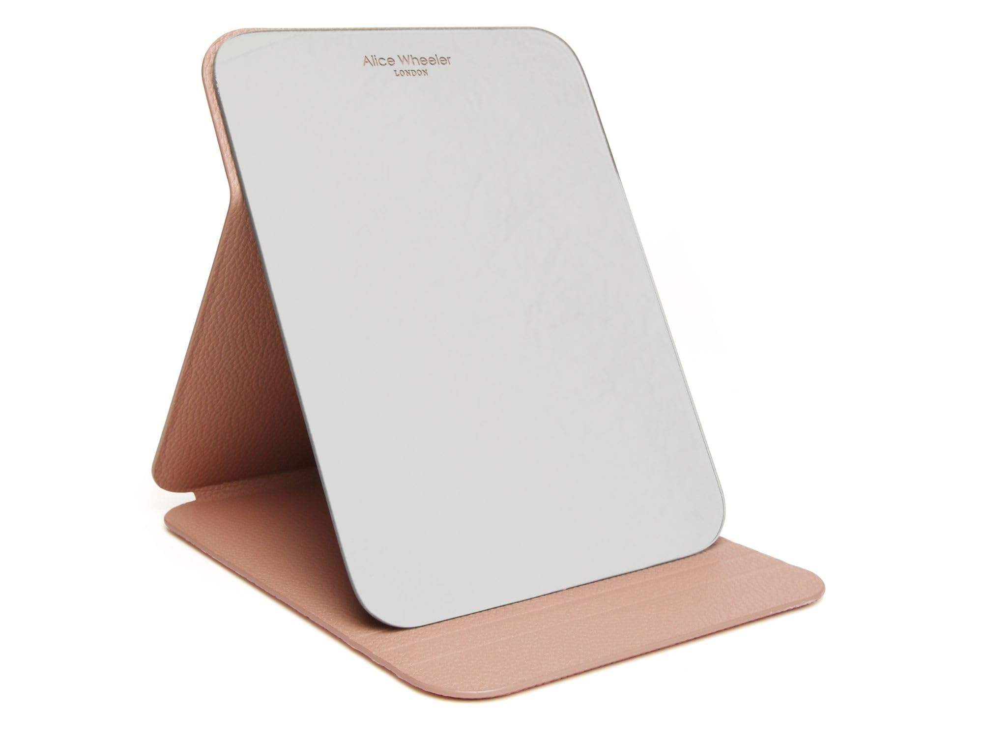 Alice Wheeler London Vegan Leather Boxed Folding Travel Vanity Mirror (Pink)