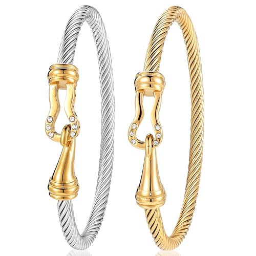 Bracelets torsadés acier inoxydable anti-ternissement anti-allergie
