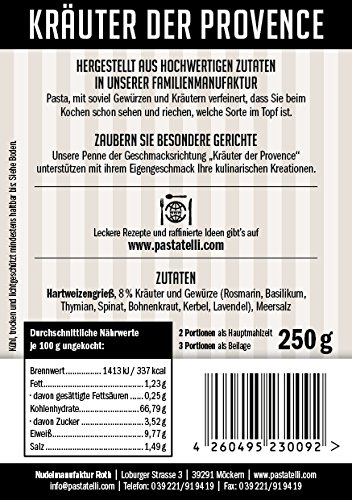 Foto von Pastatelli Kräuter der Provence Nudeln - Kräuternudeln mit Rosmarin Basilikum Thymian Bohnenkraut Kerbel Lavendel Getrocknet Gewürz Gerebelt Nudeln
