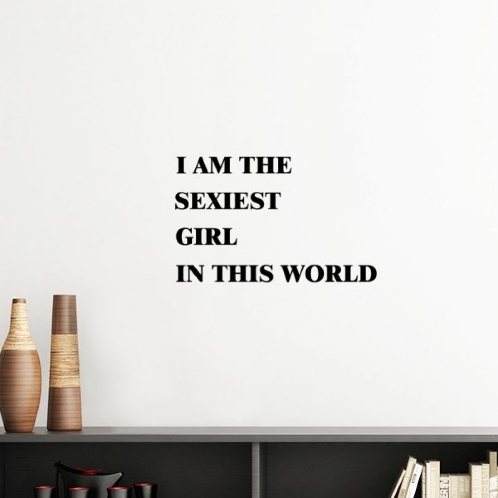 Sticker mural silhouette fille sexy jaune 30cm DIYthinker décoration de chambre amovible