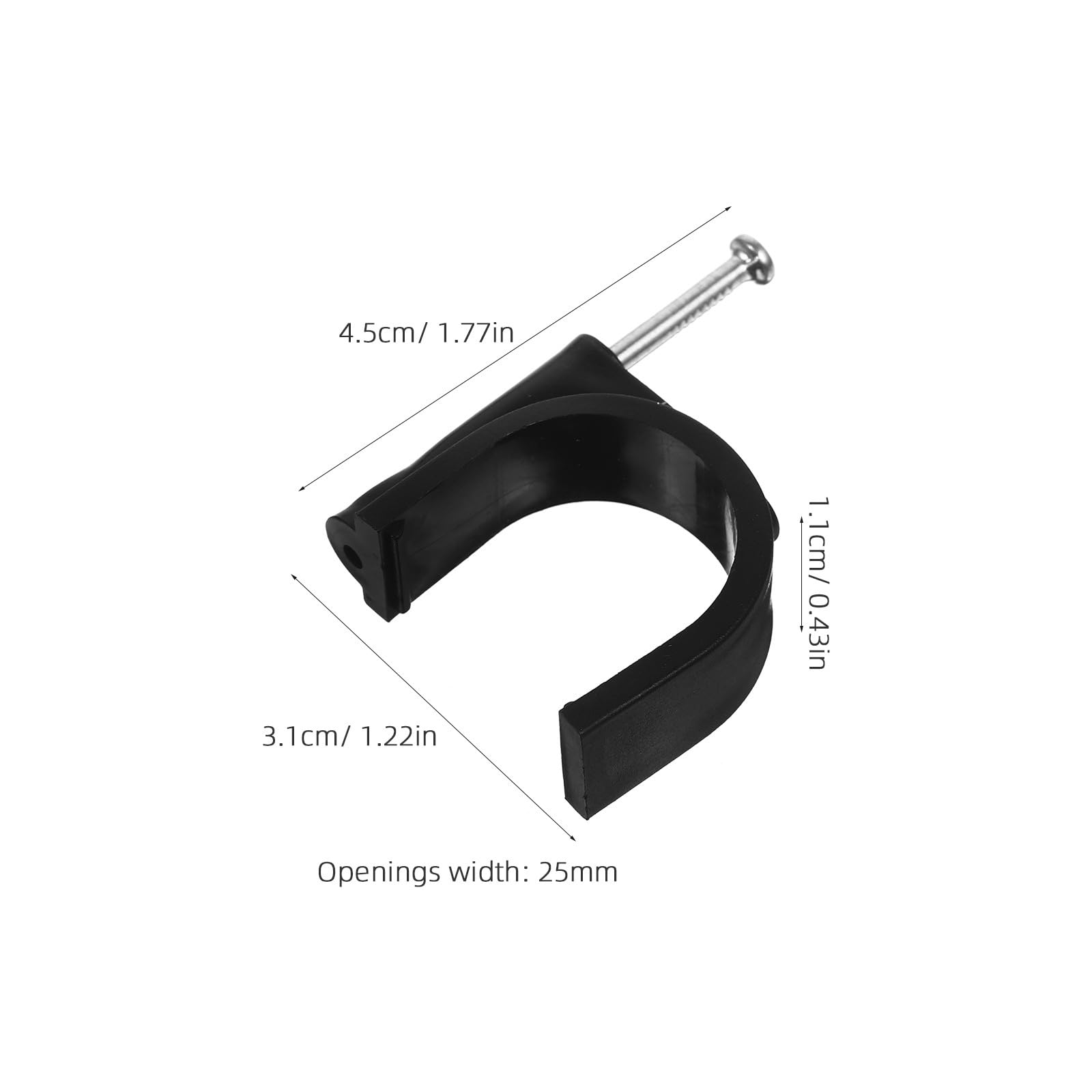 CALLARON 100pcs Colliers de Serrage pour Tubes en Acier et Plastique Noir, Pince en J Robuste avec Fixation Demi-collier, pour Accroche Tube Sécurisé