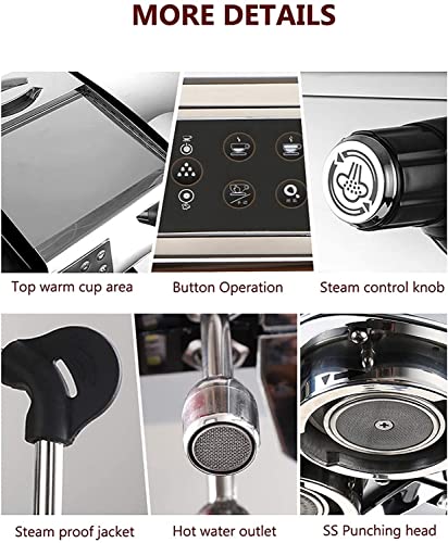 WSJTT Semi-Automatic Macchina da caffè,con Steam Milk Frother e Double Pompa ad Acqua Commerciale e caffè,for Espresso… - immagine 8