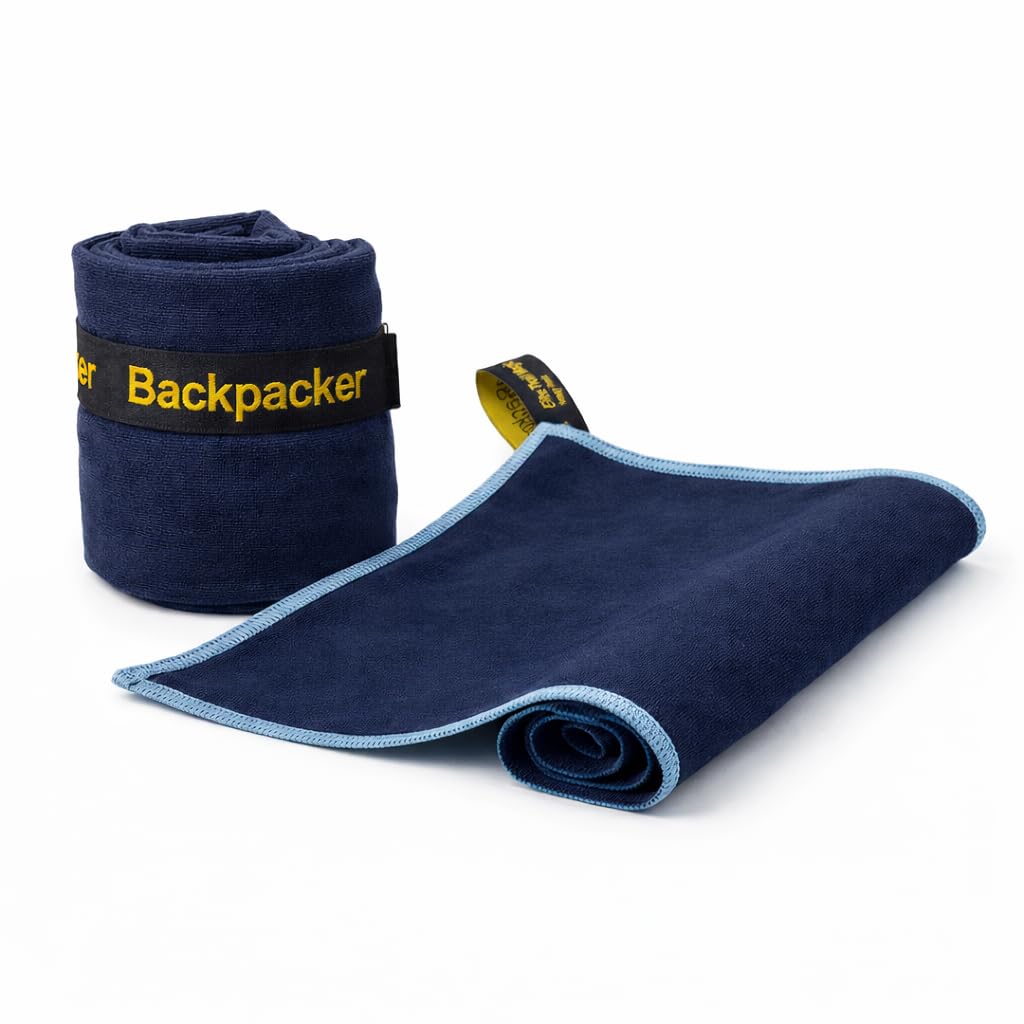 Elite Tail Magic- Lightweight Soft Compact Travel Towel | Quick Drying Backpacking Towel Ultralight with Loop Strap | Sport and Gym Microfiber Face Cloth Yoga | Small 12.5 x 9.6 inches