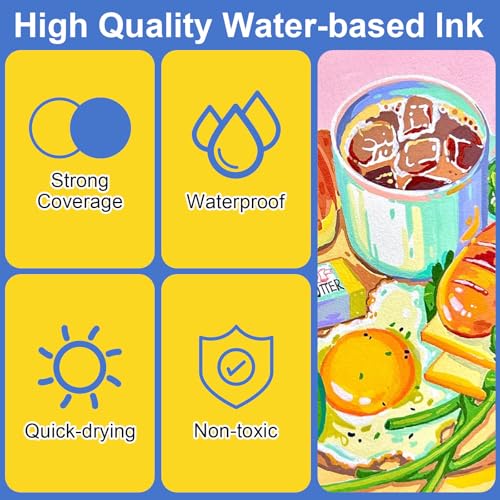 Image of Acrylic Paint Markers, Soft Brush Tip Pens and Markers, Acrylic Paint Pens for Wood, Stone, Canvas, Glass, Fabric, Egg, Rock Painting and DIY Craft Art Supplies (12)
