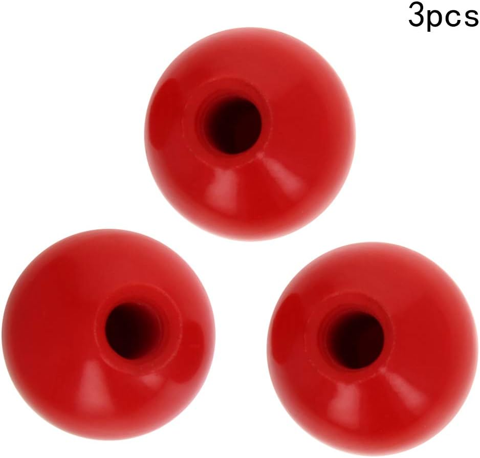 Bettomshin 3Pcs Thermoset Ball Knob M12 Female Thread Machine Handle 40mm Diameter Smooth Rim