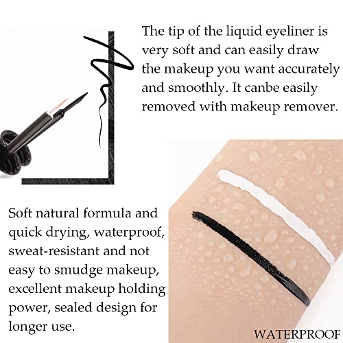 Evpct 2Pcs White Black Liquid Eyeliner Set Waterproof White Eye Liners For Women Eyes Wing Eyeliner Stamps Shapes Colored Eyeliner Delineador De Ojos A Prueba De Agua Contra El Agua Blanco Para Ojos thumb #1