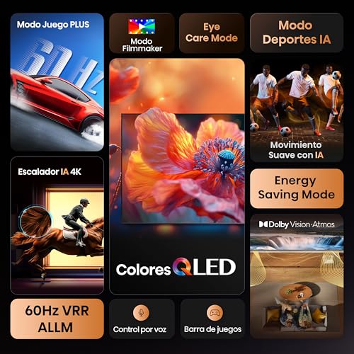 Miniatura 3 de Hisense 85E7Q - QLED Smart TV 85 Pulgadas, Dolby Vision, Dolby Atmos, Modo Juego Plus, 60Hz VRR 120 fps, Modo Deportes, Monvimiento Suave IA, Bluetooth y HDMI 2.1, Control por Voz Alexa