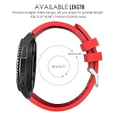MoKo Strap Compatible with Samsung Galaxy Watch 3 45mm/Galaxy Watch 46mm/Gear S3 Frontier/Classic, 22mm Soft Silicone Replacement Sport Band for Men Women, Red