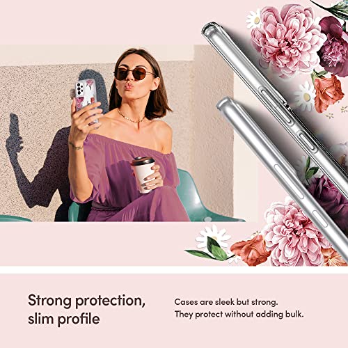 Image of Spigen Cyrill Cecile | Samsung Galaxy A53 5G Case | Transparent Flower Pattern Print Design Galaxy A53 5G Back Cover | TPU+Poly Carbonate - Rose Floral