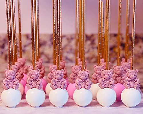 Pitillos de papel dorado rosa foil biodegradables x100 miniatura 4