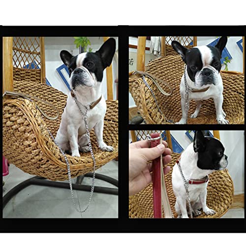 Leather Martingale Dog Collars, Padded Dog Training Collar Half-Check Stainless Steel Chain Anti-Escape No Pull Choke Collar, Premium Quality Limited Chain Cinch Collar For Small Medium Large Dogs #TOP4