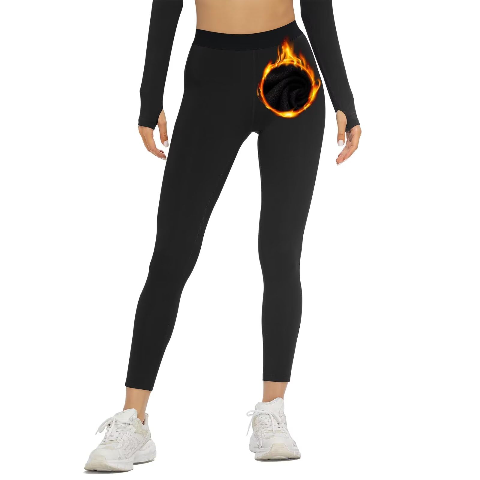 Sillictor Thermal Leggings Women High Waist Warm Fleece Lined Tights Women Winter Base Layer Leggings for Gym Running Riding Skiing Soft Ladies Long Johns,Quick Dry High Wicking