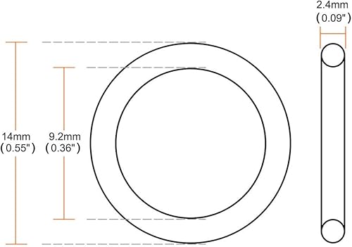 Miniatura 4 de uxcell Juntas tóricas de silicona, 0.551 in de diámetro exterior 0.362 in de diámetro interior 0.094 in de ancho VMQ Junta de sello para válvulas de