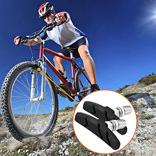 Bike Brake Pads Set, Qidoe 4Pcs Road Mountain Bicycle V-Brake Blocks Shoes With Hex Nut And Shims, Universal Bicycle Brakes Pads For Front And Back Wheel, No Noise No Skid-70Mm #TOP2