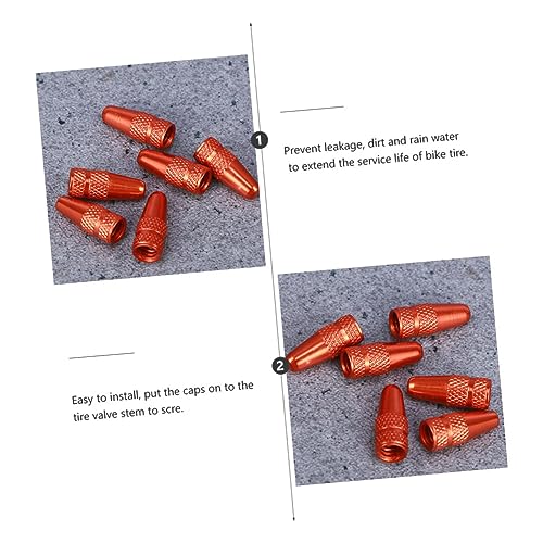 Tapas para válvulas de bicicleta KOMBIUDA, 12 piezas, de aluminio, color naranja, para válvulas francesas, fáciles de instalar, para bicicletas de montaña y carretera miniatura 7