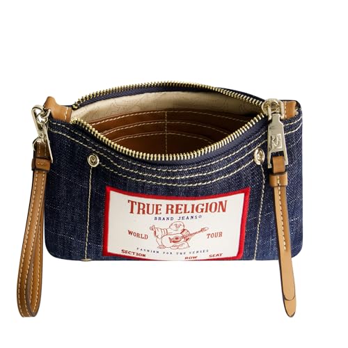 True Religion Women's Mini Wallet with Wrist Strap, Dark Denim, One Size 5