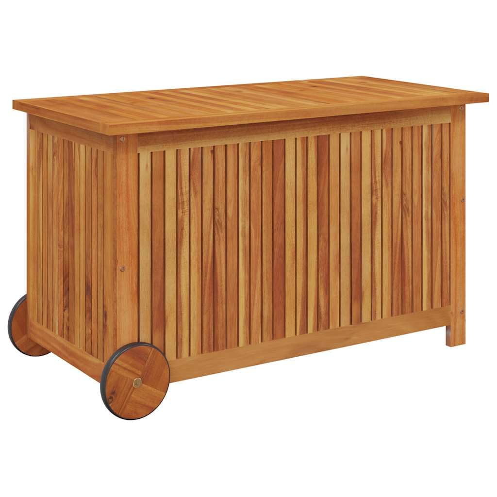 vidaXL Caja de almacenaje de jardín Ruedas Acacia Maciza 90x50x58 cm, Muebles de jardín, Muebles de jardín, Caja de Almacenamiento de Madera