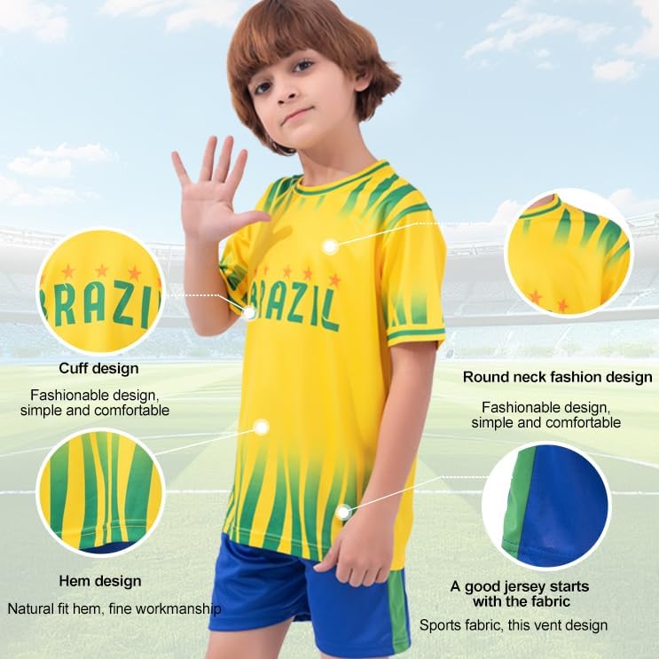 Soccer Jerseys for Kids Boys & Girls,Youth Soccer Jersey Practice Outfits Football Training Uniforms Set 4-16Y - Image 7