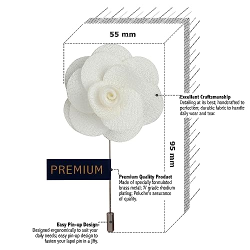 Image of Peluche Brawny Delicacy White Brooch for Men