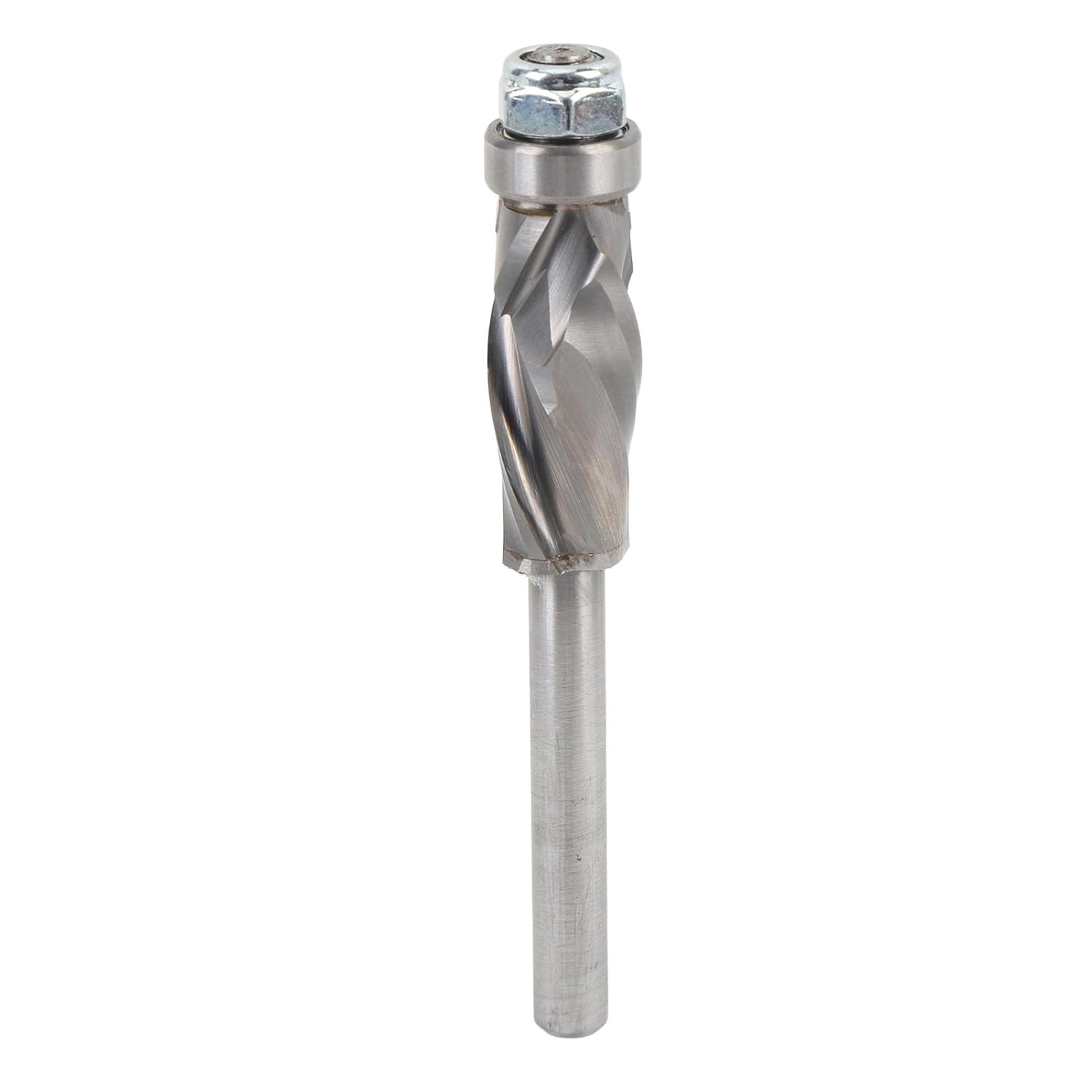 Industrial Grade Flush Trim Router Bit, Tungsten Carbide Tool for Precision Cuts 1/2in Diameter 1in Length, Ideal for Woodworkers and Template Projects