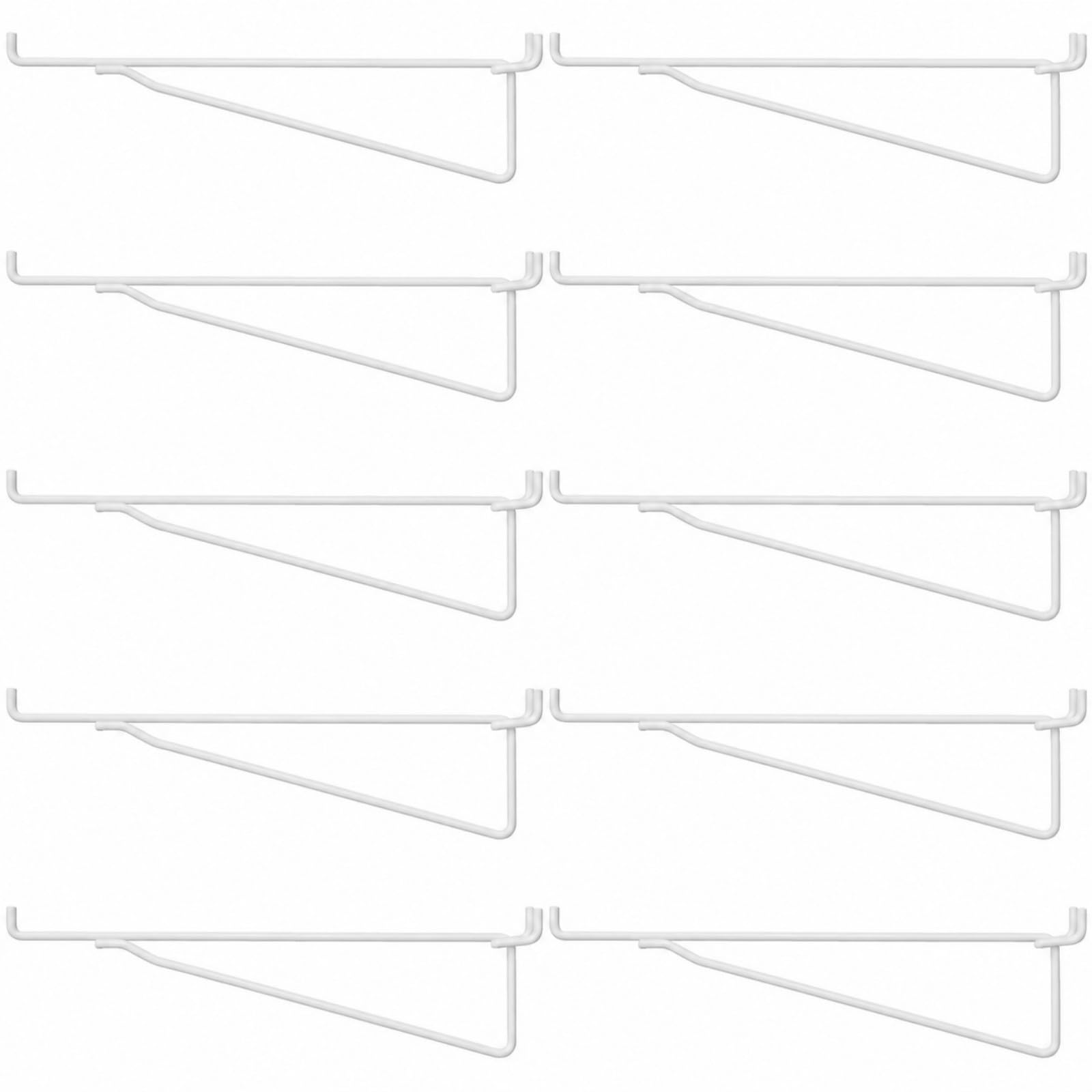 Shimeyao 10 Pcs 12 Inch Pegboard Shelf Brackets, White