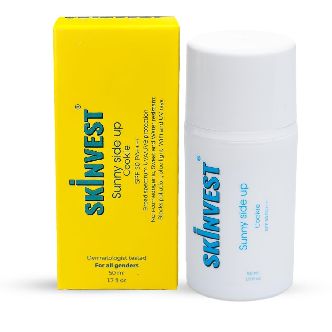 Buy Skinvest Sunny Side Up Cookie Sunscreen SPF 50 PA++++ Cream Based