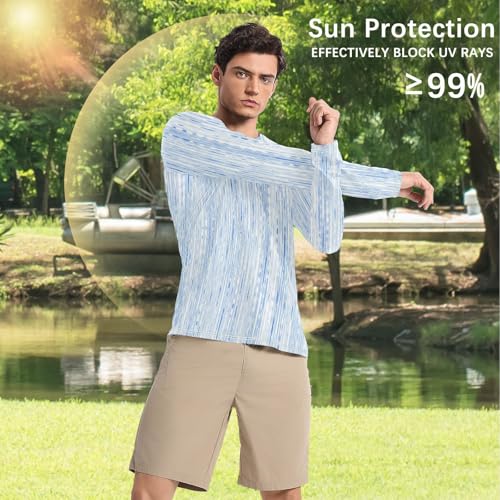 Linen Texture Stripe Dyed Men's Rash Guard Comfortable Comfort Mens Sun Protection Long Sleeve Summer4