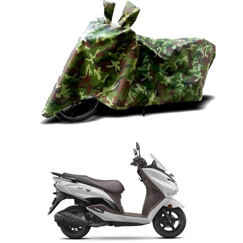 Image of 100% Water Resistant Bike Scooty Two Wheeler Body Cover Compatible for Suzuki Burgman Street BS6 /UV-Rays /Heat Protection /Birds Dropping /Scratchproof /Dust Proof /Waterproof /All [Green MJ]
