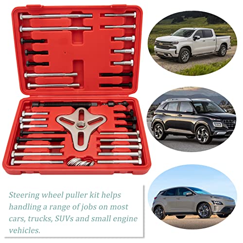KELEN Steering Wheel Puller Kit, Harmonic Balancer Puller Set, Steering