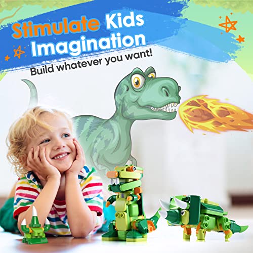 Blokees Dinosaur Toys For Kids 3 4 5 6 7+, Stem Dinosaur Building Toys, Electronic Walking & Sound Robot Toys With App Based, Remote Control Dinosaur Stem Toys For Boys, 103 Pcs #TOP5