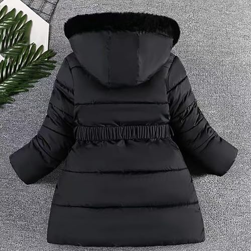 Girls Snap Buttons down Jackets Adjusted Zipper Hooded Puffer Coats Kids Lightweight Warm Windproof Outwear with Pockets2