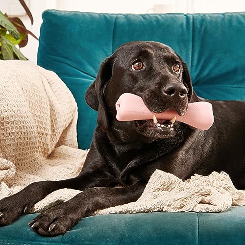 Beco Hundespielzeug - Hundekauknochen mit Leckerli-Loch, Anreicherungsspielzeug für Hunde, Naturkautschuk - Rosa