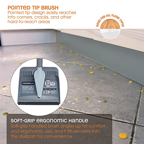 Casabella Wayclean Handheld Angled, Medium, Gray Dustpan And Brush Set, Colors May Vary #TOP3