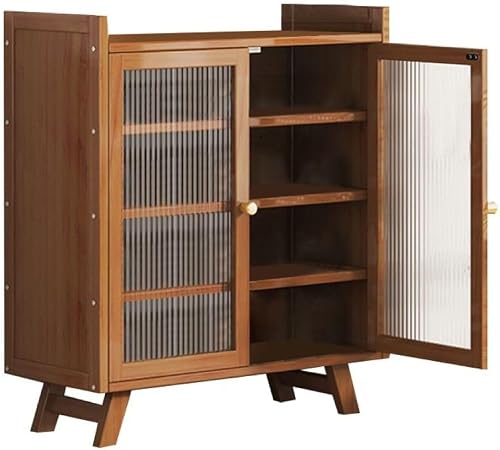 Decor Wooden 5 Layer Shoe Storage Cabinet With Plastic Door - 80cm