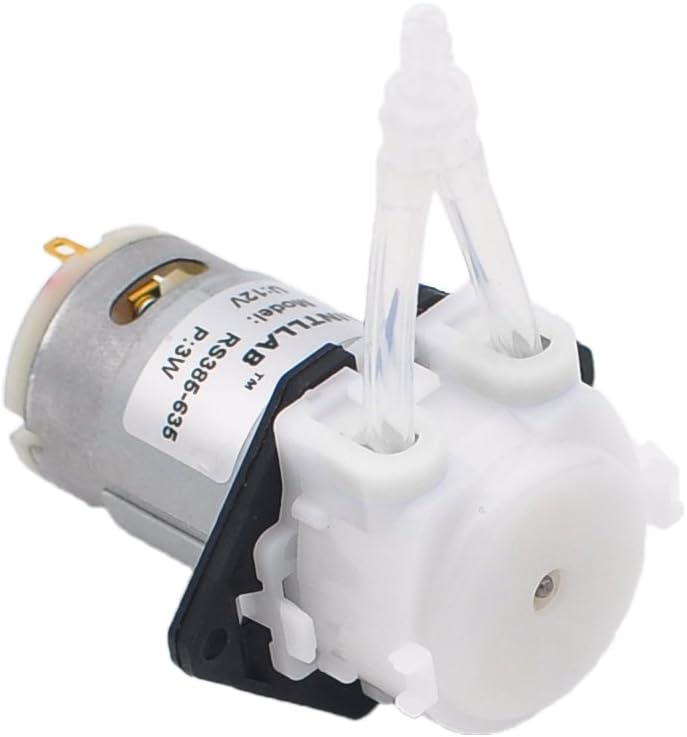 INTLLAB 4-Pack 12V DC Peristaltic Dosing Pumps for Aquarium Lab Analytical - 5-100 mL/min Flow, Reversible
