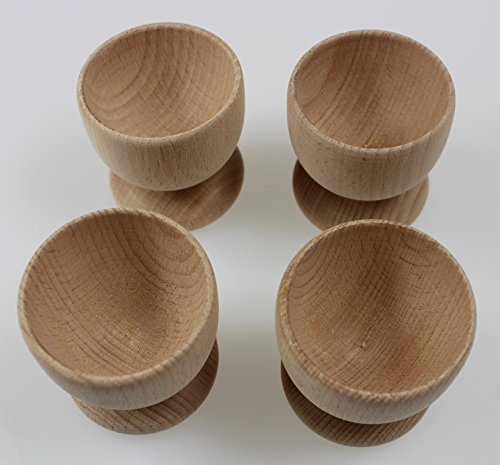 EFO Holz Eierbecher 4er Set | Handgefertigte Eierbecher aus naturbelassenem Holz | Ideal für Frühstück, Camping, Picknick oder Kinderküche | Robust, nachhaltig und zeitlos | Buchenholz – Bild 7