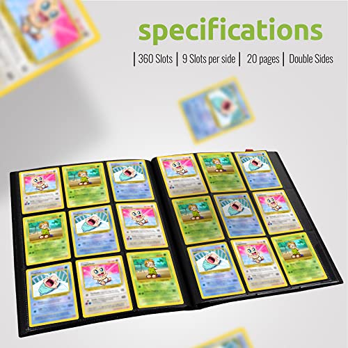 Card Binder, Card Book Holder For Trading Cards, Durable Plastic Card Storage Book, Sports Cards Collectors Gifts (Black), Cb-01 #TOP4