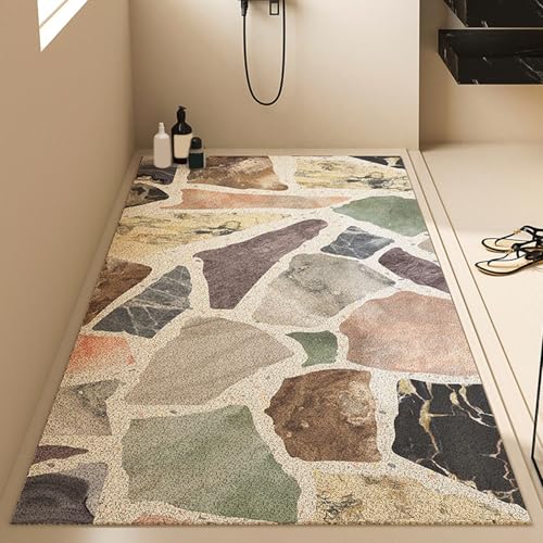 Alfombrilla Antideslizante para bañera – Alfombrilla de Ducha de PVC Suave con desagüe, de Secado rápido para Zonas húmedas del baño, 50 x 120 cm