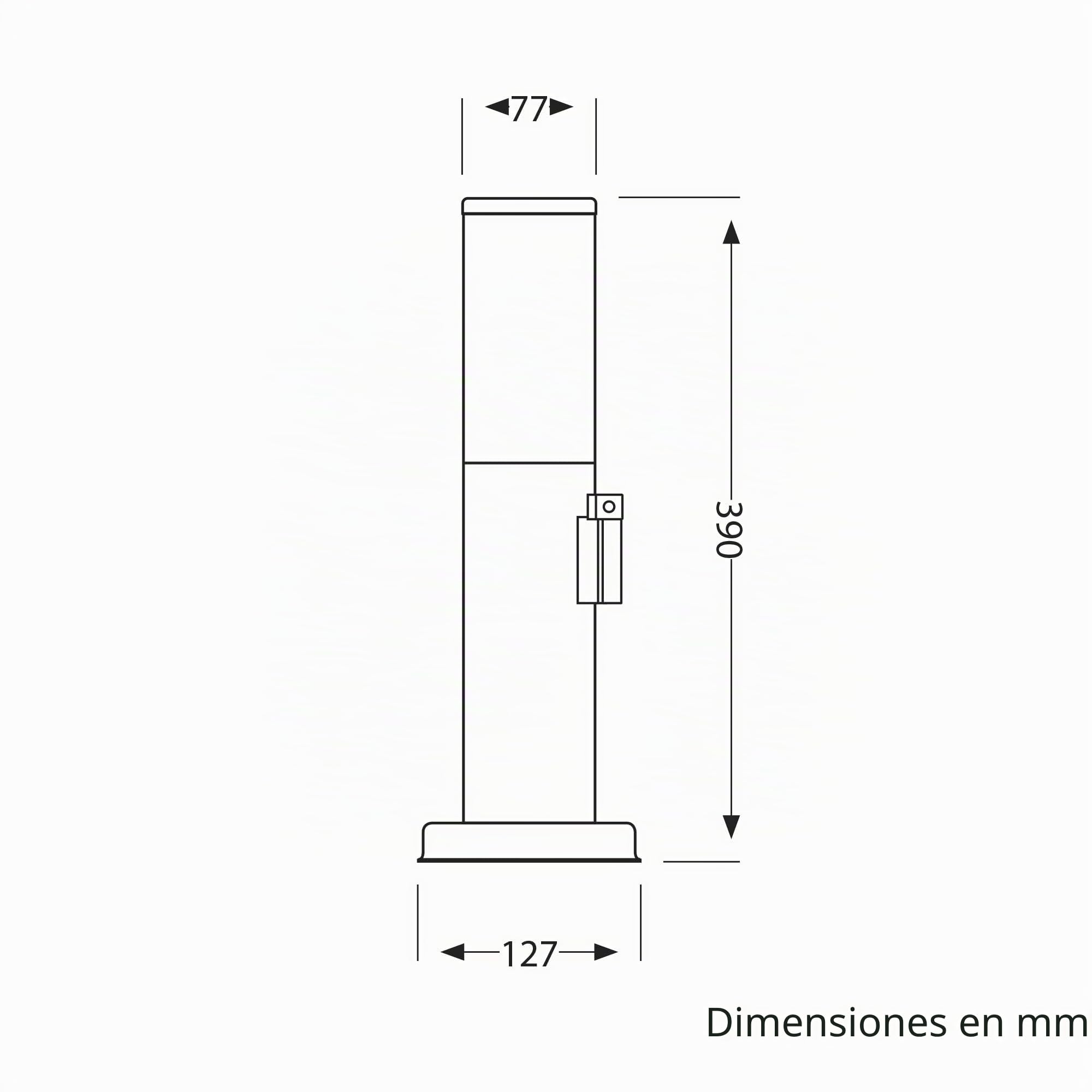 ledscom.de 2 farolas de camino/balizas PORU para exterior, IP44, 39 cm, antracita, 1 casquillo E27 de máx. 40 W, toma de corriente