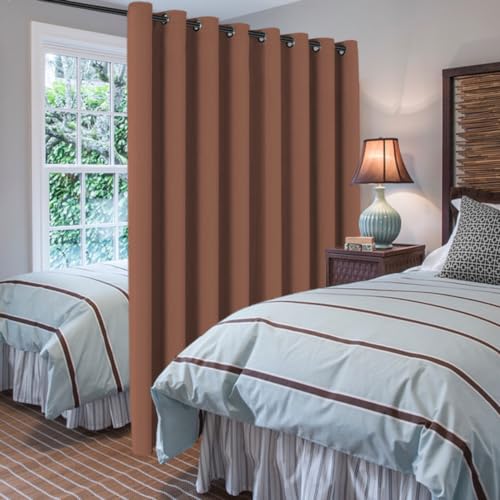 Image of H.VERSAILTEX Blackout Patio Curtains 100 x 84 Inches for Sliding Door Extral Wide Blackout Curtain Panels Thermal Insulated Room Divider - Grommet Top, 7' Tall by 8.5' Wide - Washed Spice